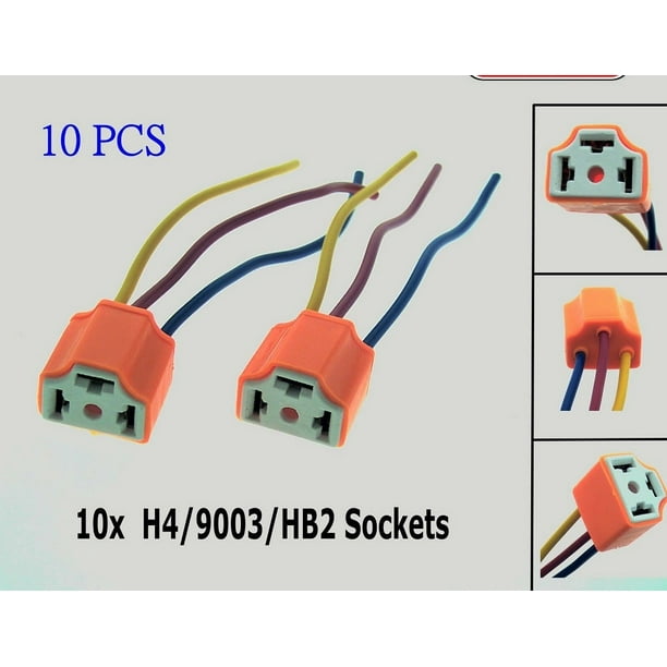 10 Sets 9003 H4 Bulb Headlight Connector Plug Lamp Socket Ceramic For Dodge Ford 10 Sets 9003 H4 Bulb Headlight Connector Plug Lamp Socket Ceramic For Dodge Ford
